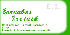 barnabas kreinik business card